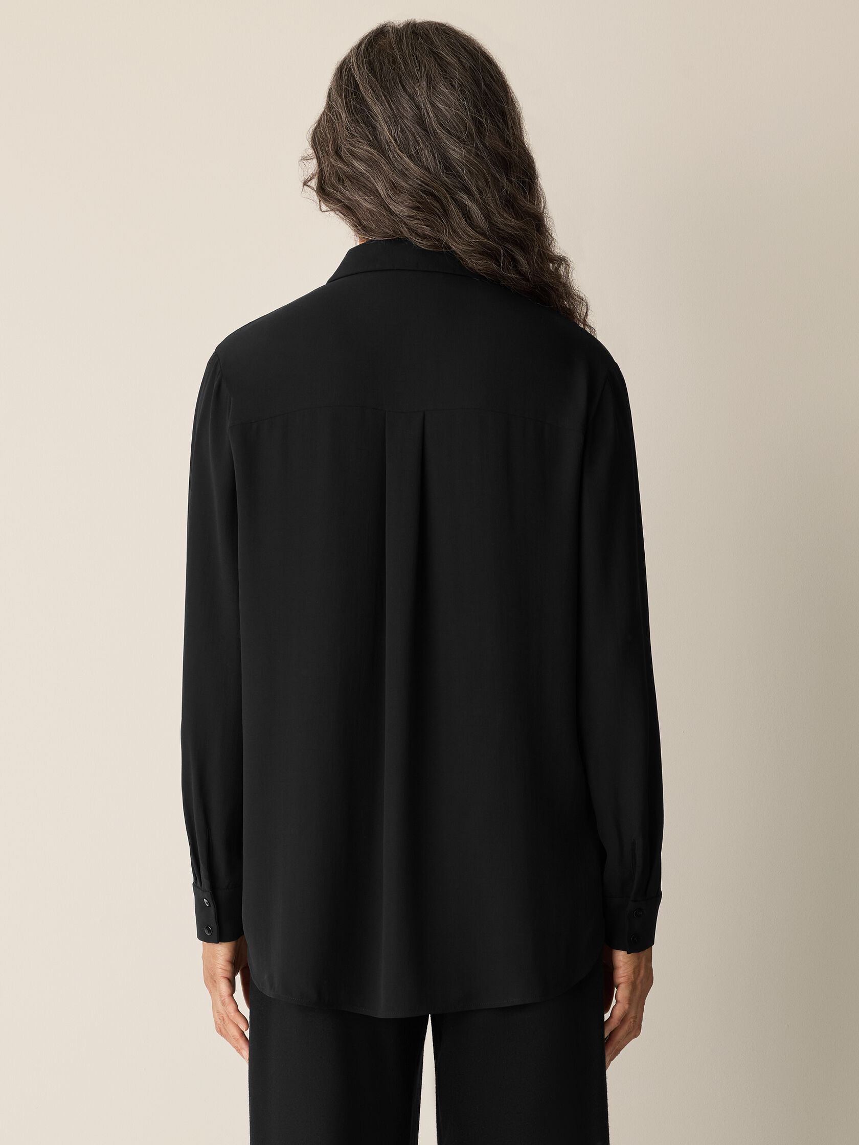 Silk Georgette Crepe Classic Collar Shirt