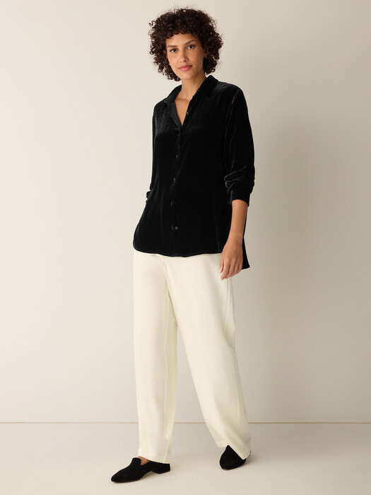 black velvet dress shirt Elegant Women Velvet Shirt Dress Maxi V-neck Long Sleeve Button Party Gown Black