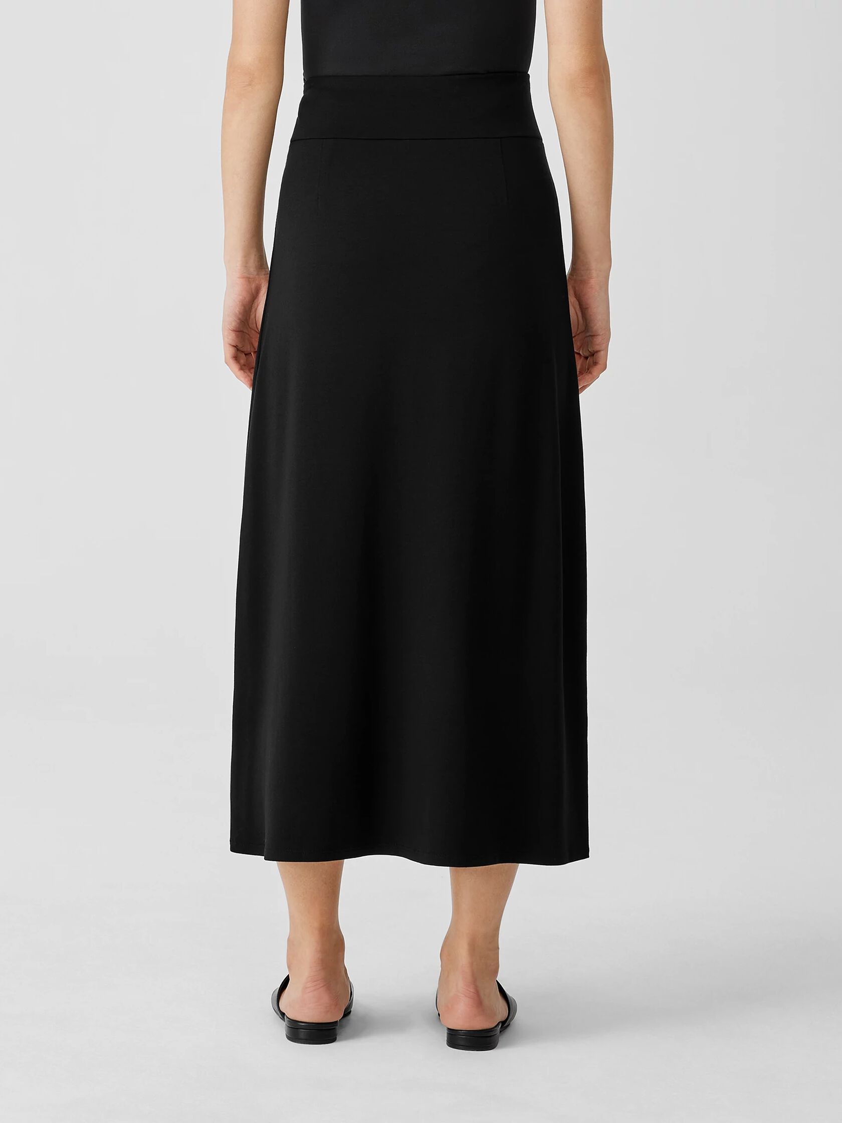 Stretch Jersey Knit A-Line Skirt