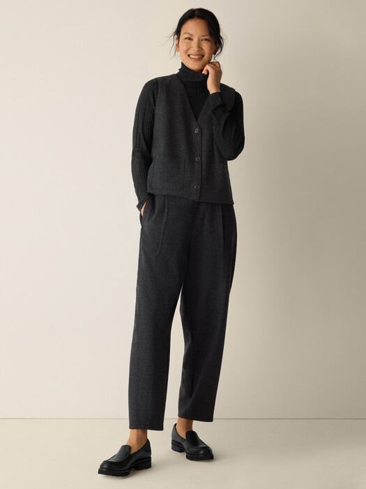 Lightweight Boiled Wool Vest in Regenerative Wool