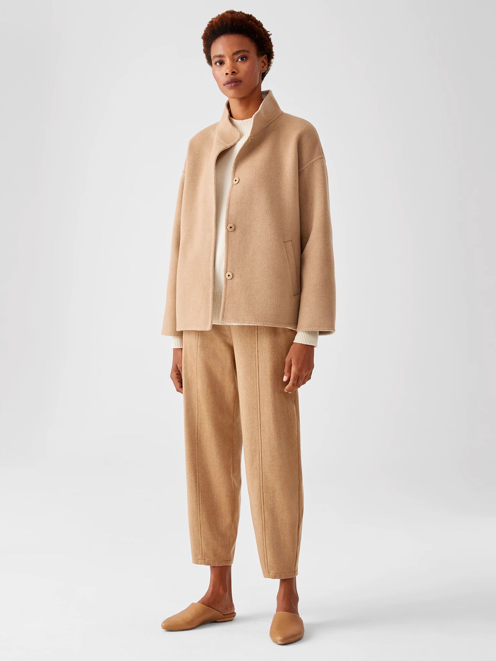 Doubleface Wool Cashmere Boxy Coat