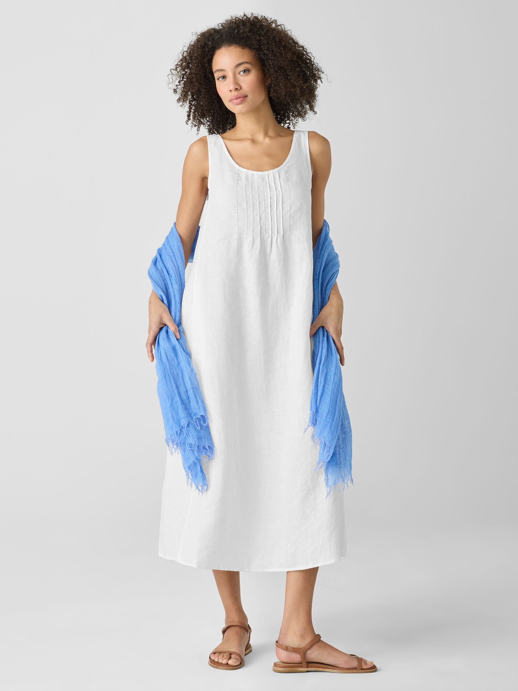 Organic Linen Scoop Neck Dress
