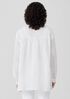 Linen Cotton Sheer Check Mandarin Collar Shirt