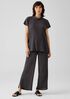 Woven Plisse Mock Neck Top
