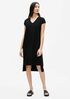 Wide Rib Stretch V-Neck Dress