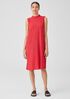 Woven Plisse Mock Neck Dress