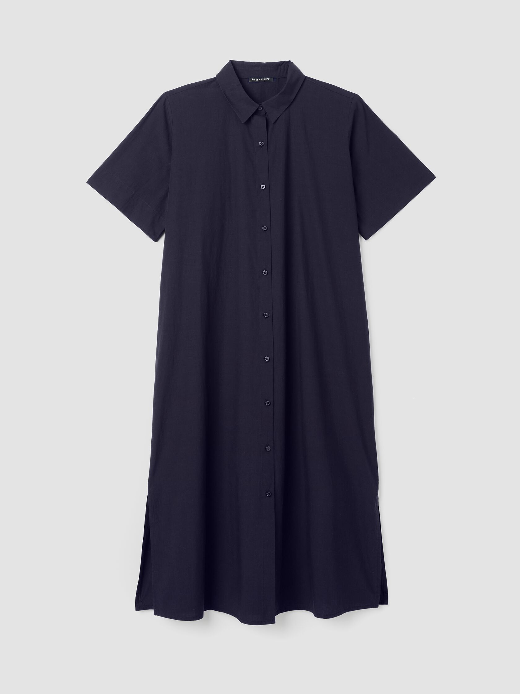 Washed Organic Cotton Poplin Classic Collar Shirtdress