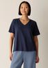 Organic Cotton Slubby Jersey V-Neck Tee