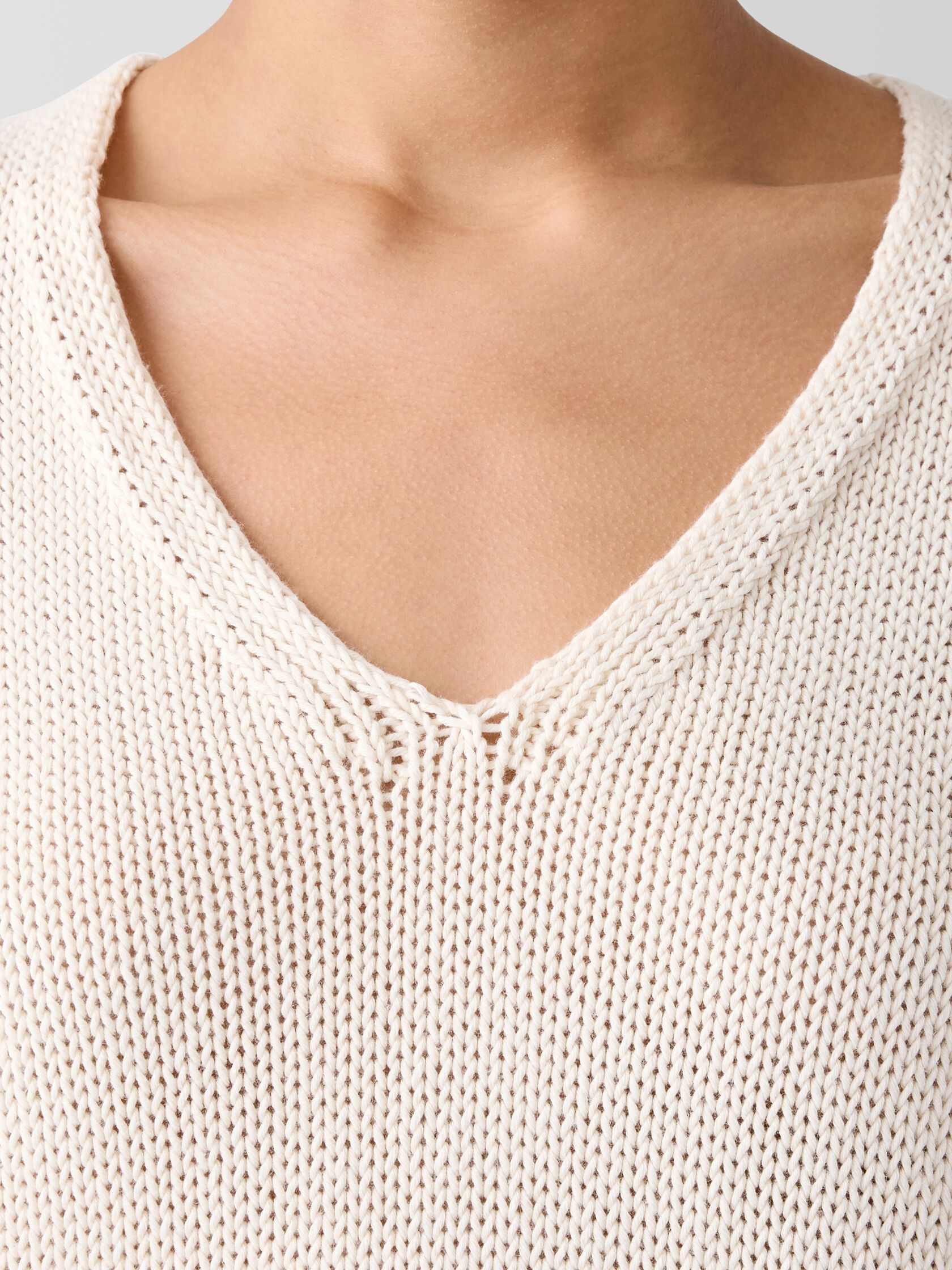 Peruvian Organic Cotton Cord Jersey V-Neck Top