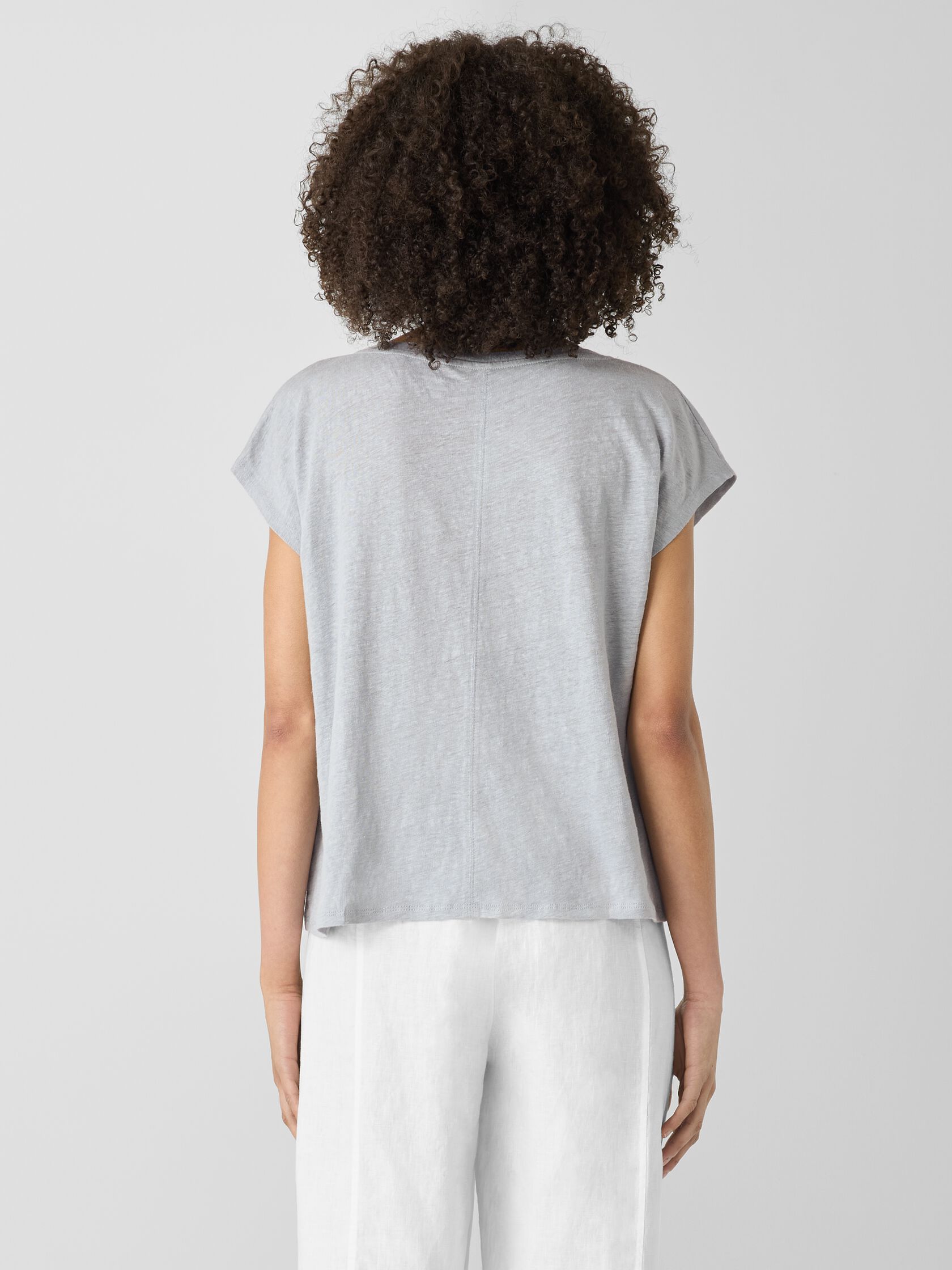 Organic Linen Jersey V-Neck Tee