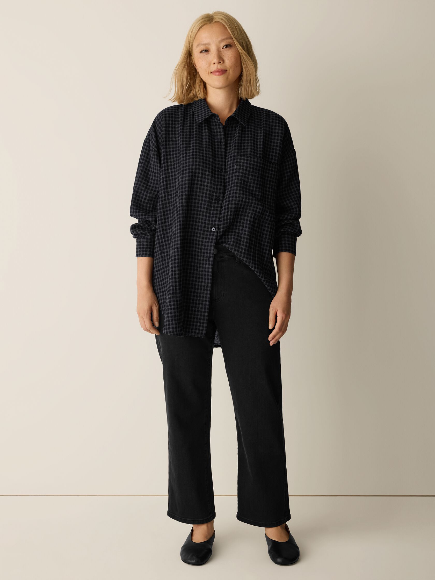 Cotton Stretch Denim Straight Jean