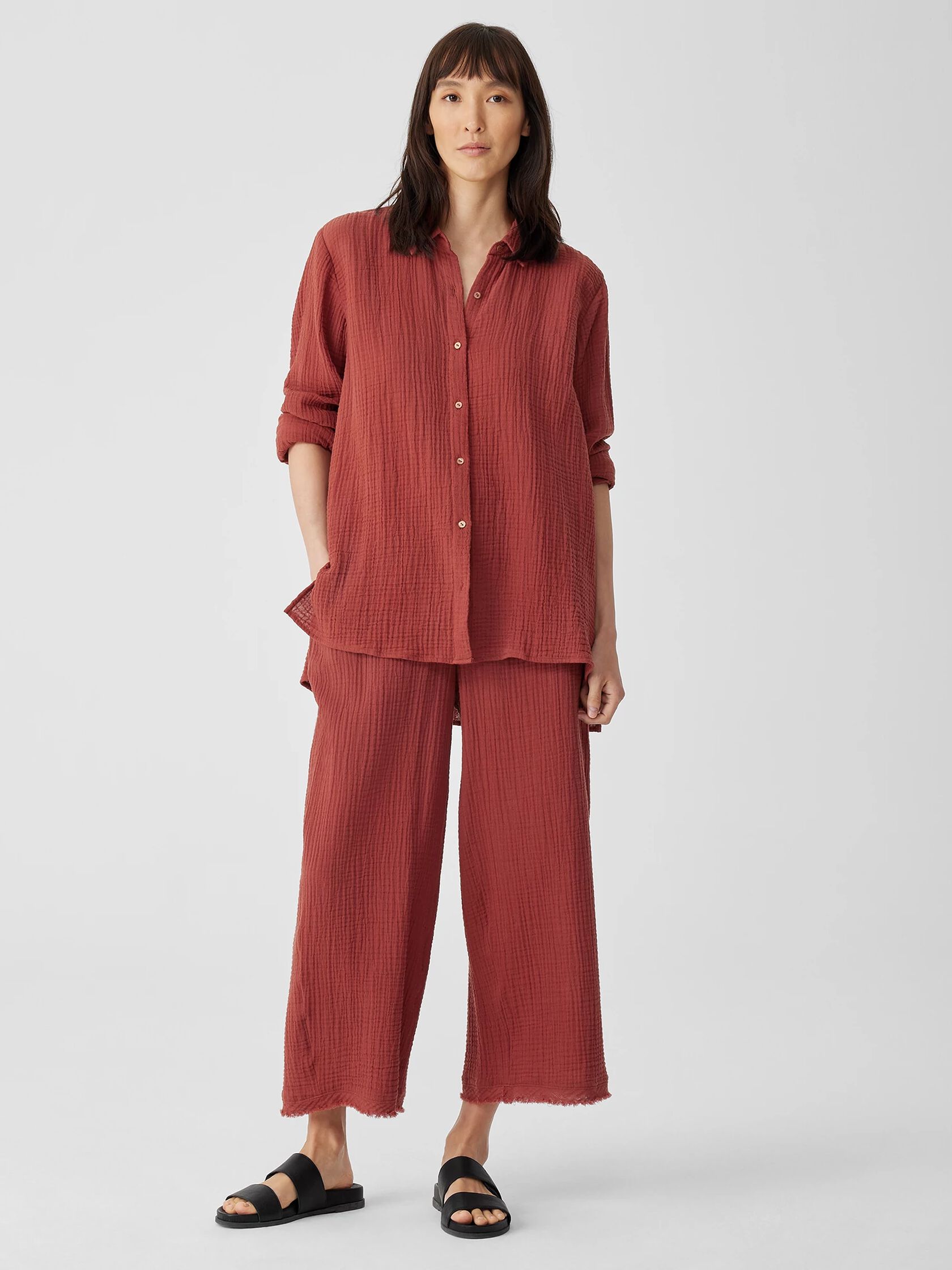 Organic Cotton Gauze Classic Collar Shirt