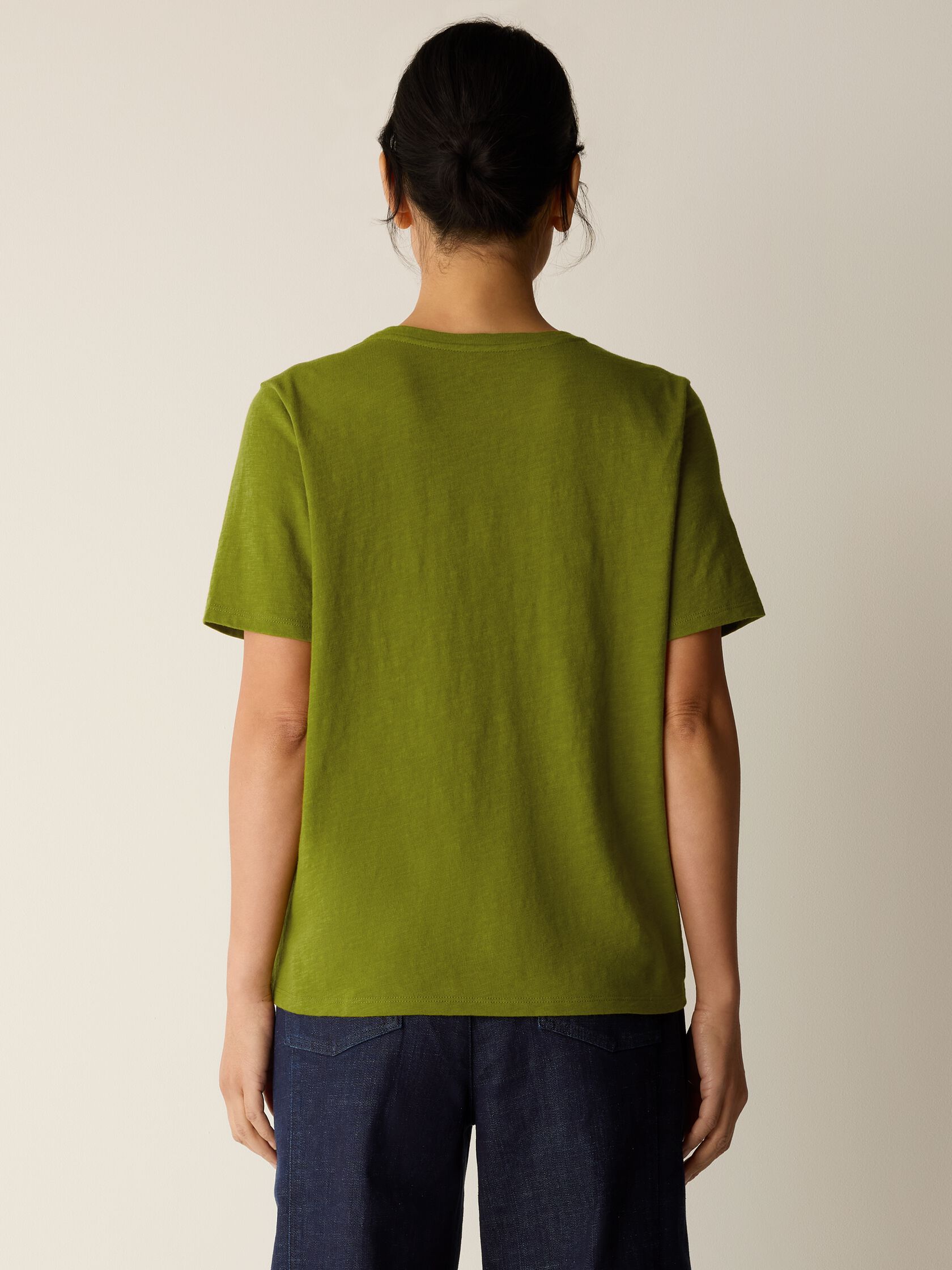 Organic Cotton Slubby Jersey V-Neck Tee
