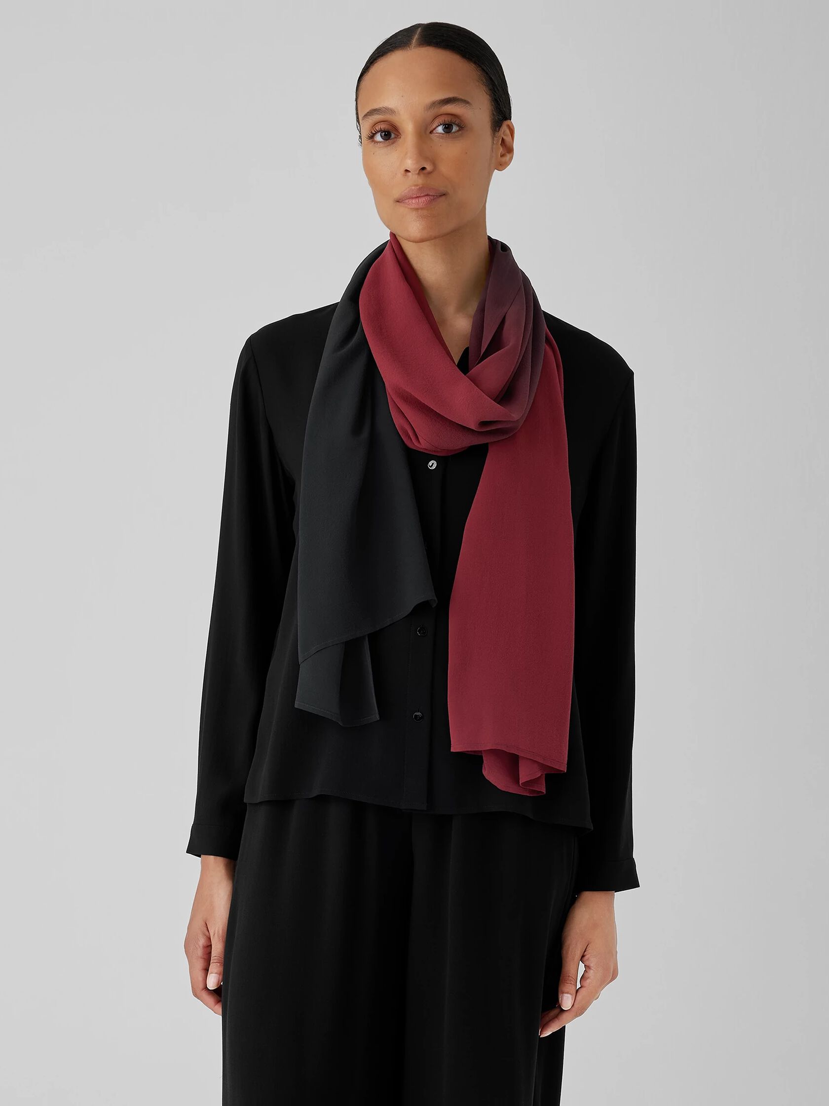 Ombré Sheer Silk Georgette Scarf