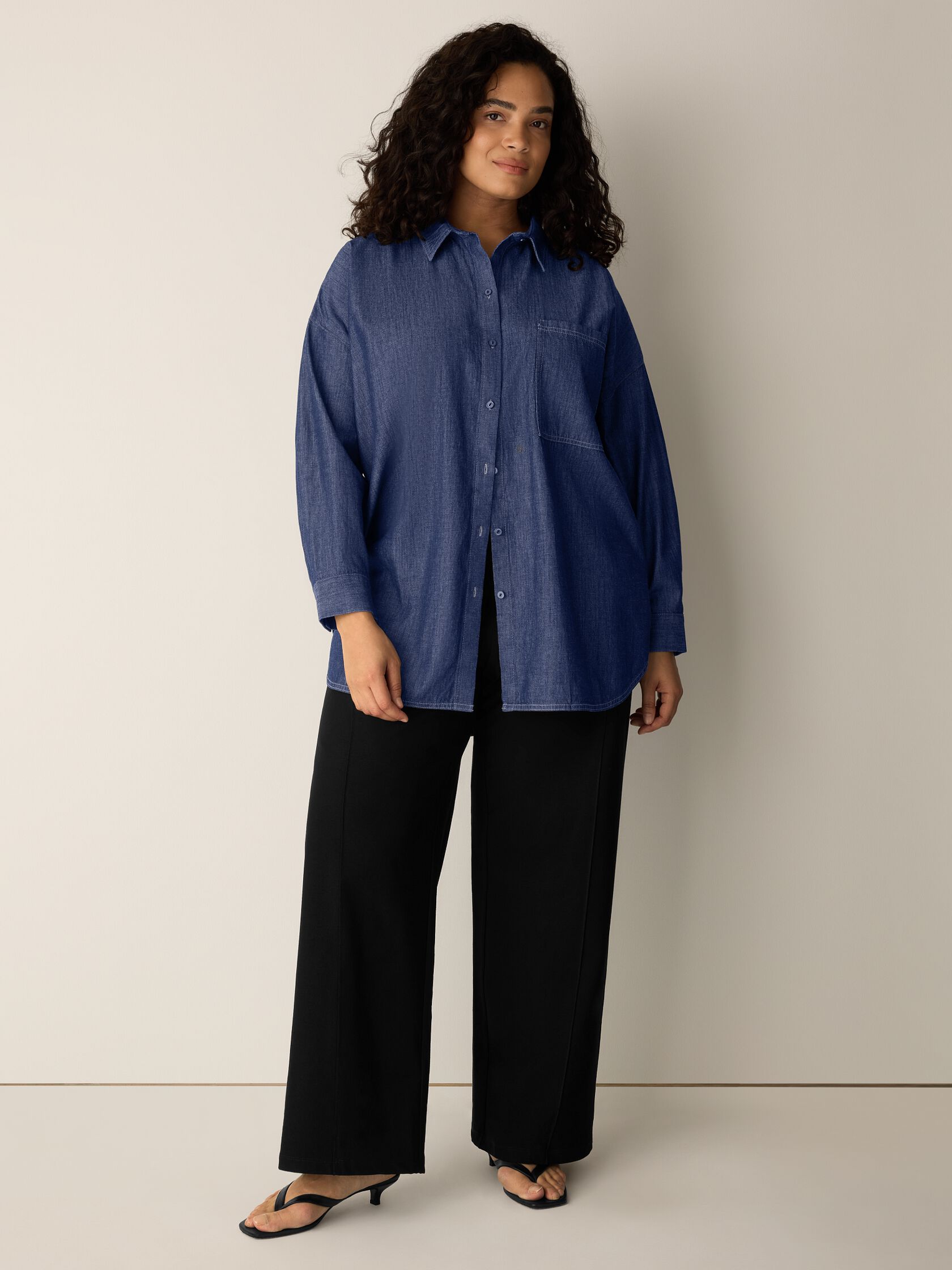 Washable Stretch Crepe Pintuck Wide Pant