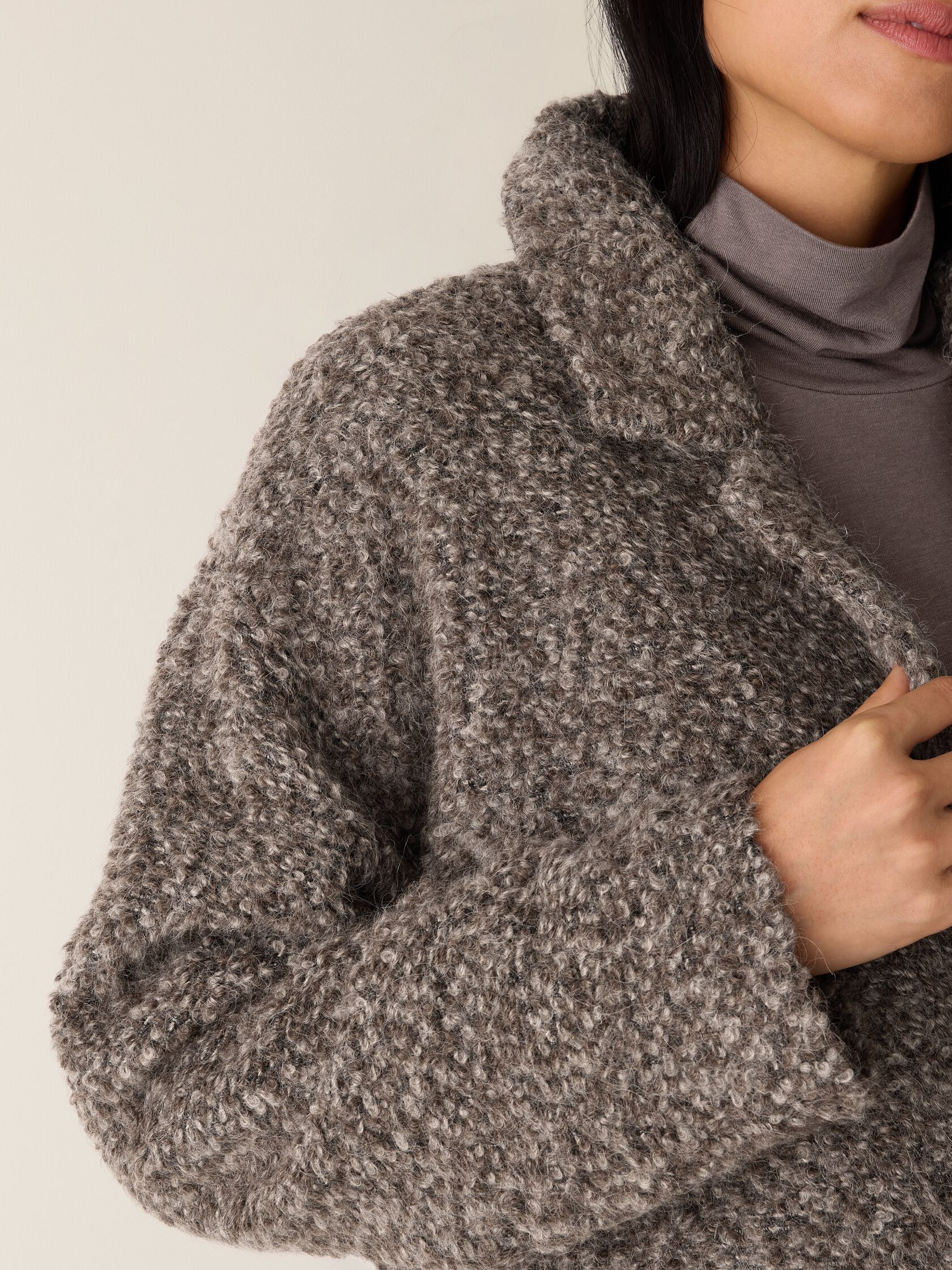 Curly Alpaca Notch Collar Coat