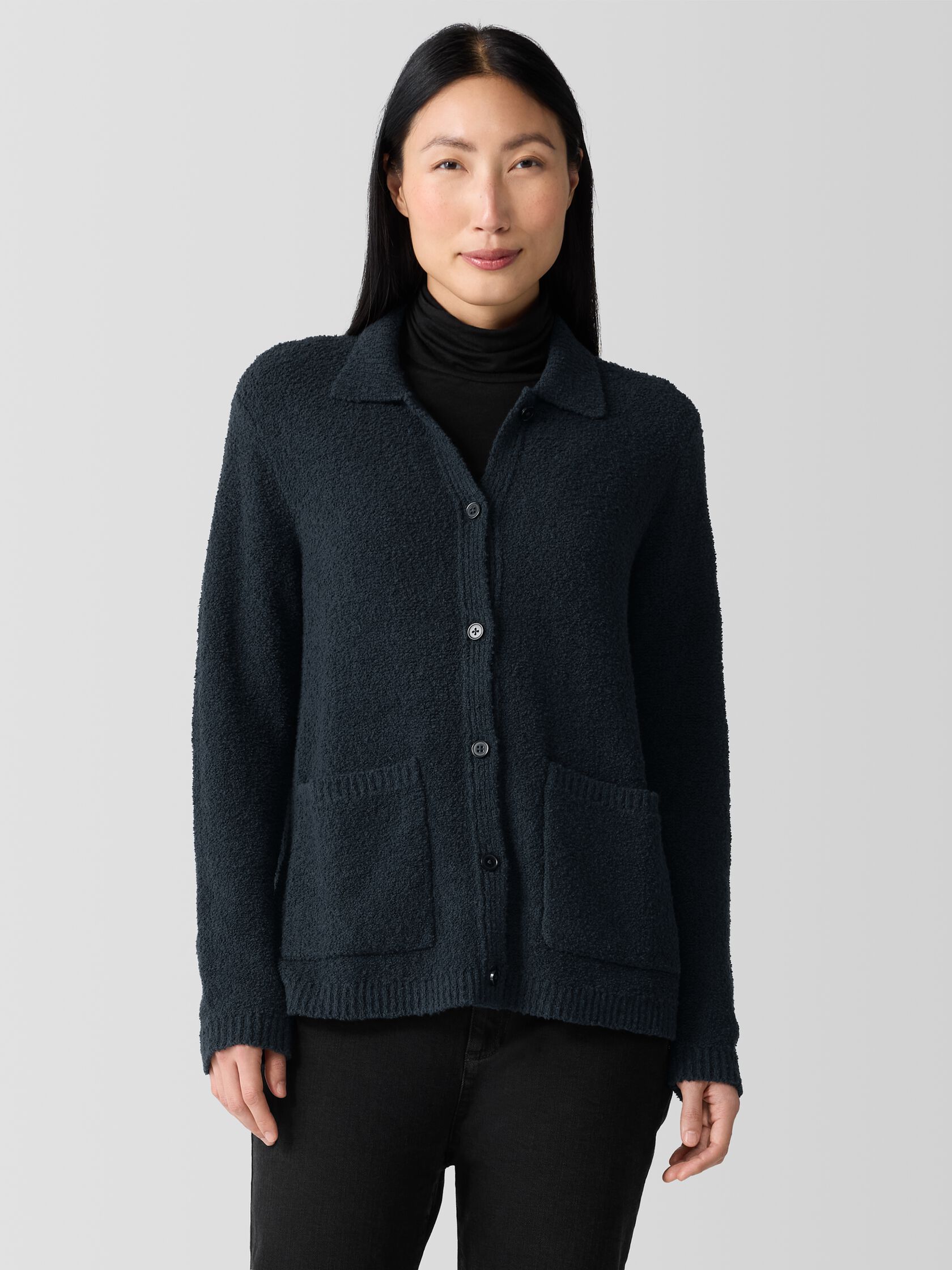 Cotton Fluff Classic Collar Cardigan
