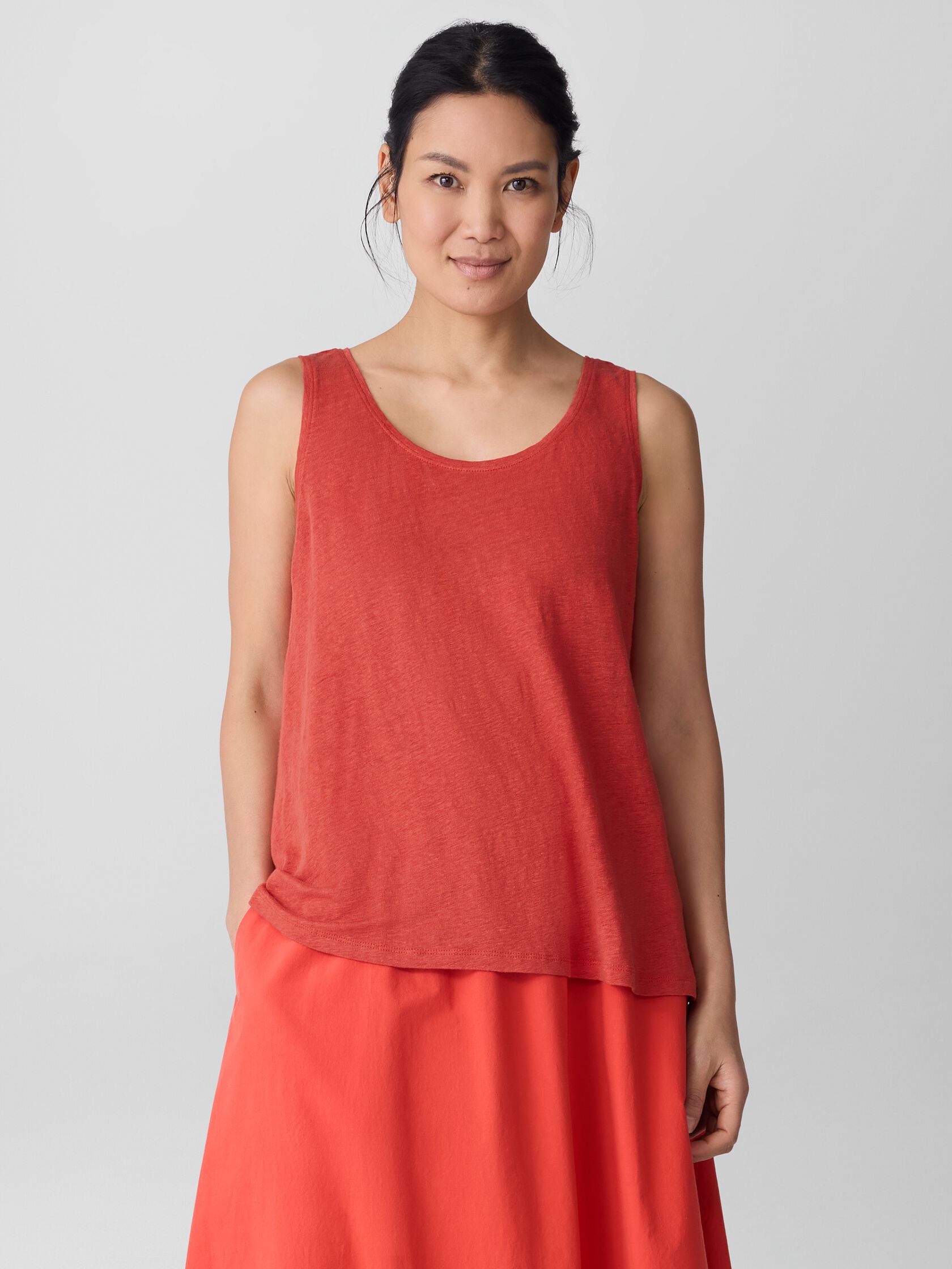 Organic Linen Jersey Scoop Neck Tank