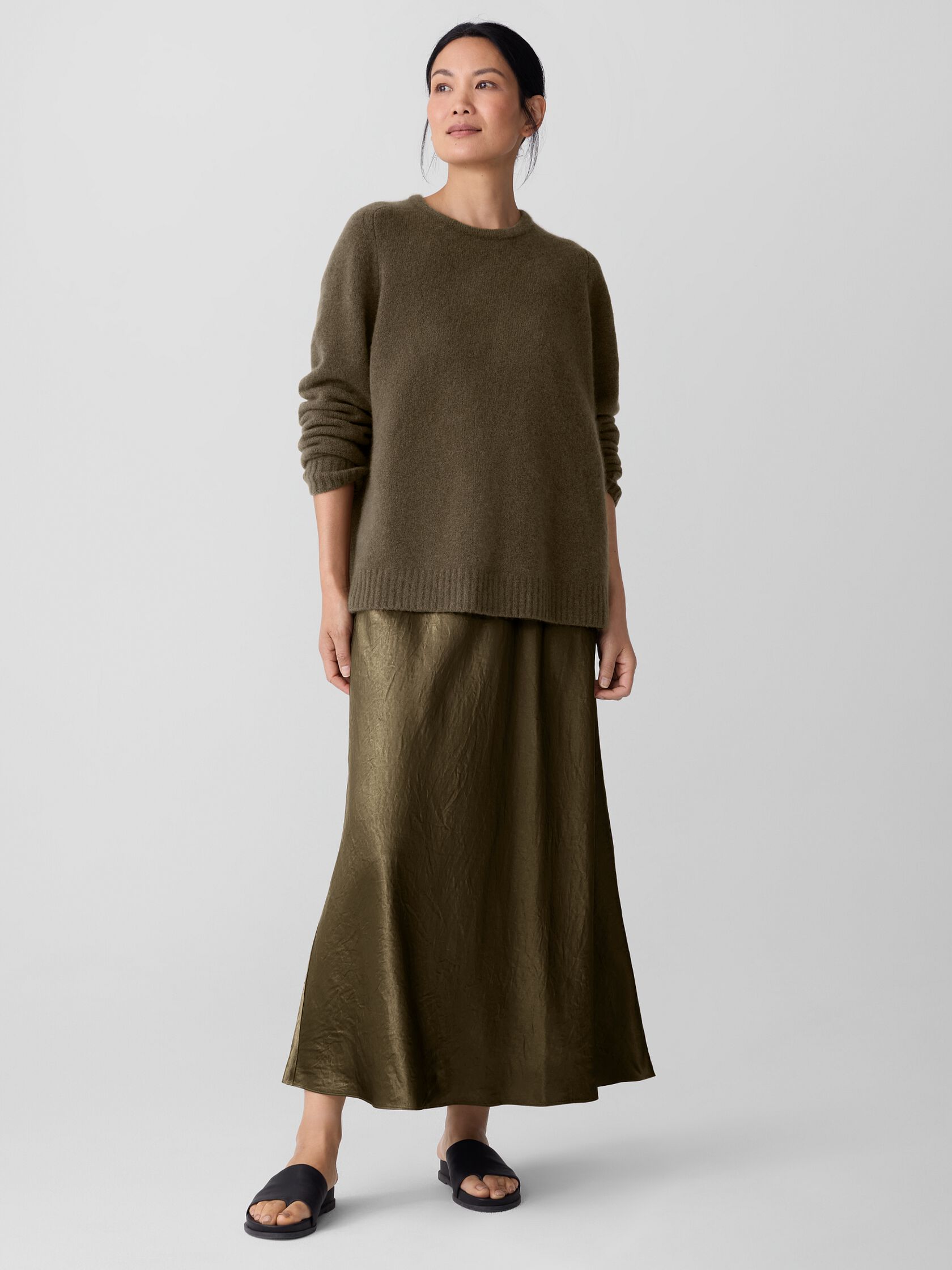 Textured Satin Slip Skirt