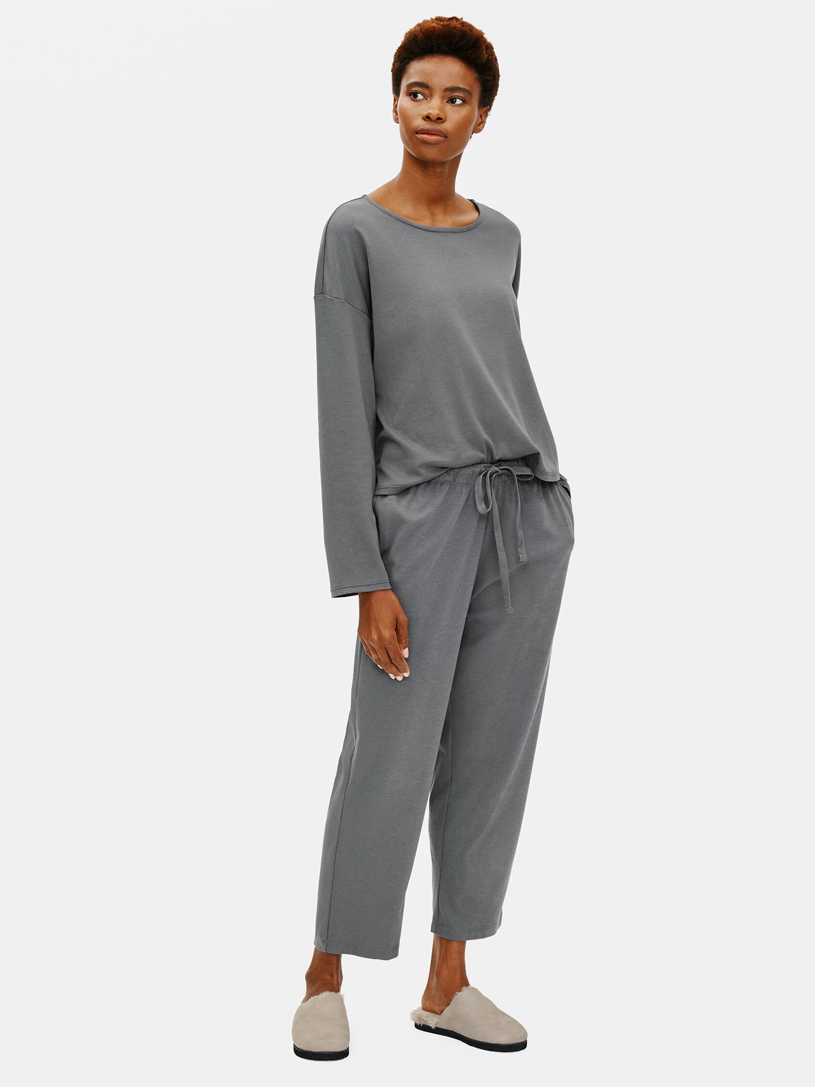 Cozy Organic Cotton Interlock Slouchy Pant