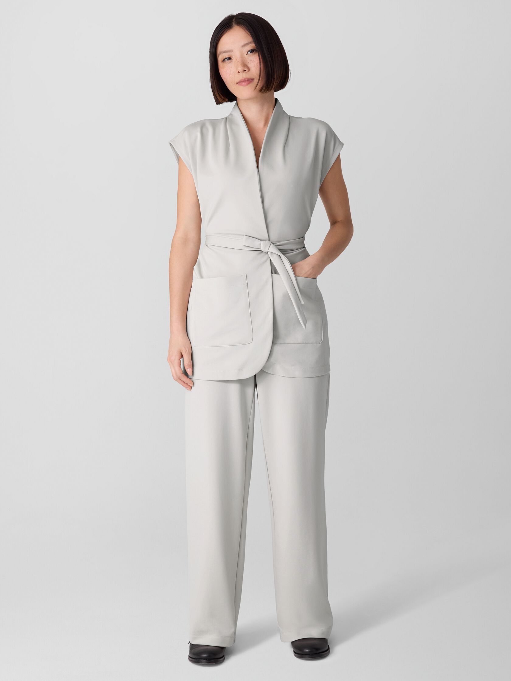 Washable Flex Ponte High Collar Vest