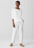 Organic Linen Cotton Cord Crew Neck Top