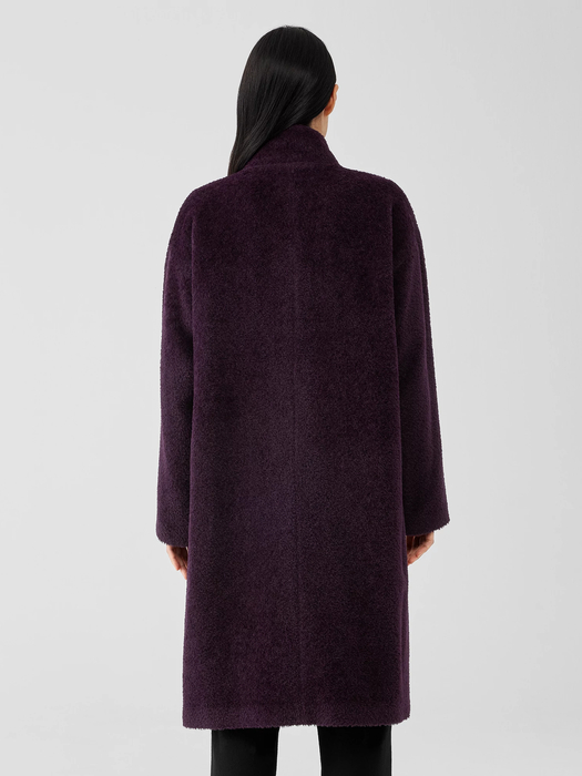 Sheared Suri Alpaca Stand Collar Coat