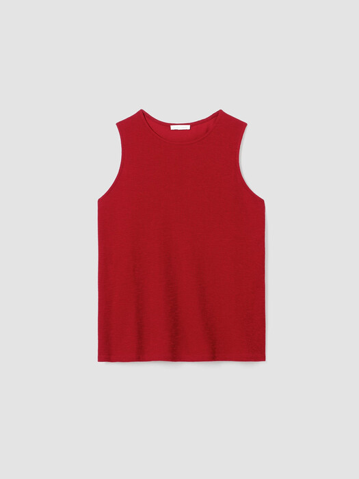 Organic Cotton Slubby Rib Knit Crew Neck Tank