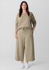 Pima Cotton Stretch Jersey Wide-Leg Pant
