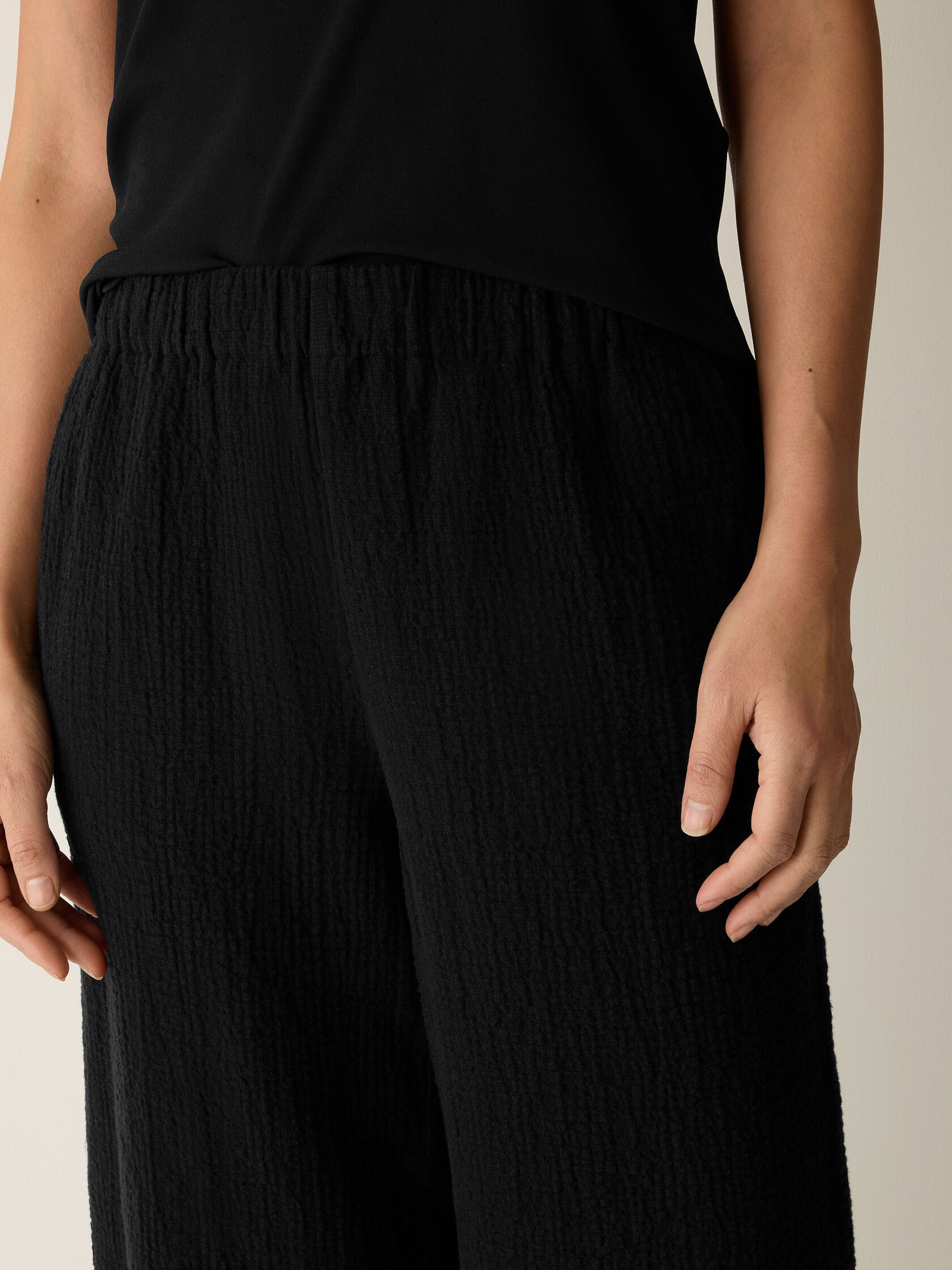Organic Cotton Doubleweave Wide-Leg Pant