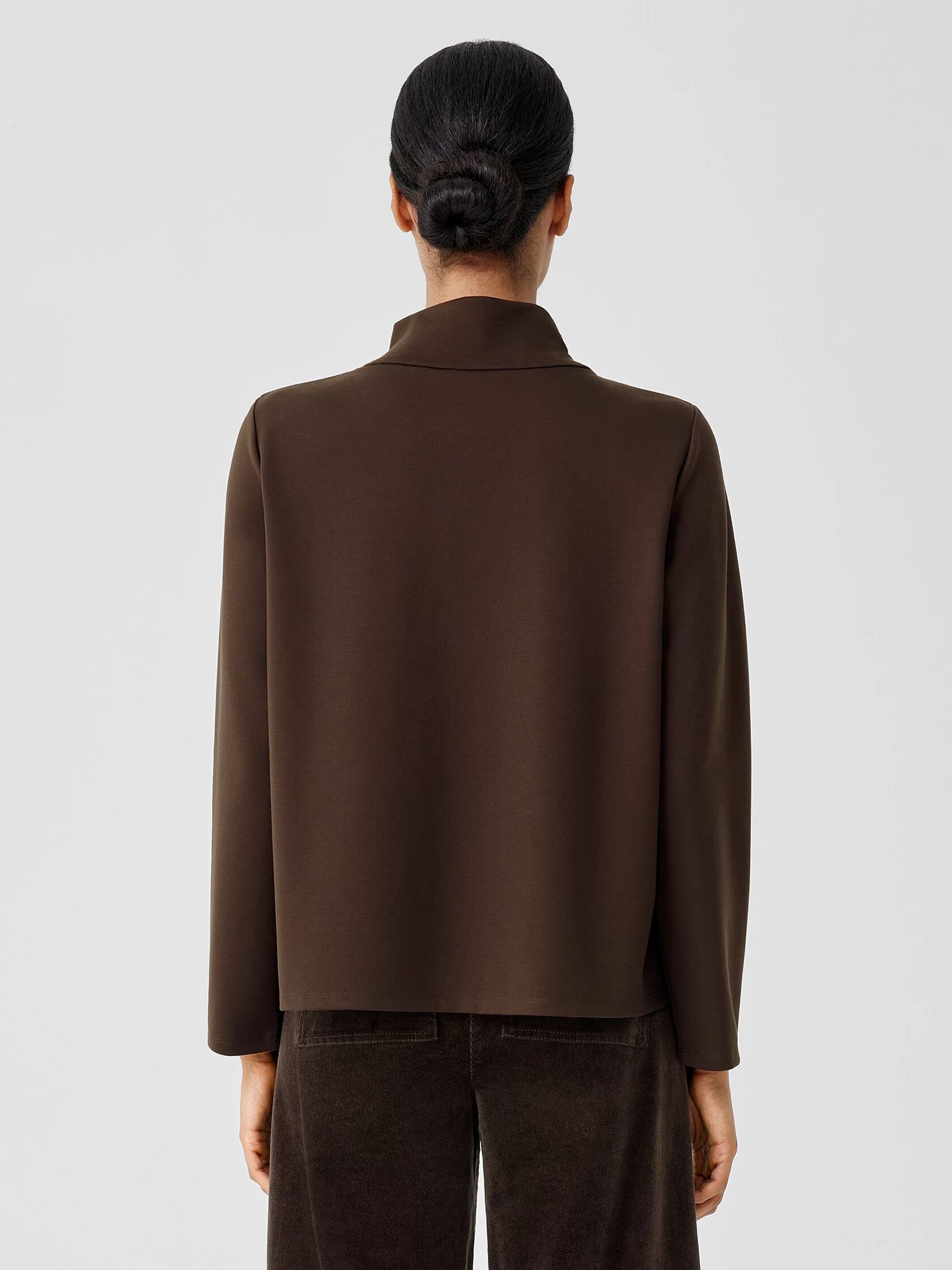 Lightweight Ponte Funnel Neck Top