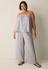 Striped Organic Cotton Gauze Wide-Leg Pant