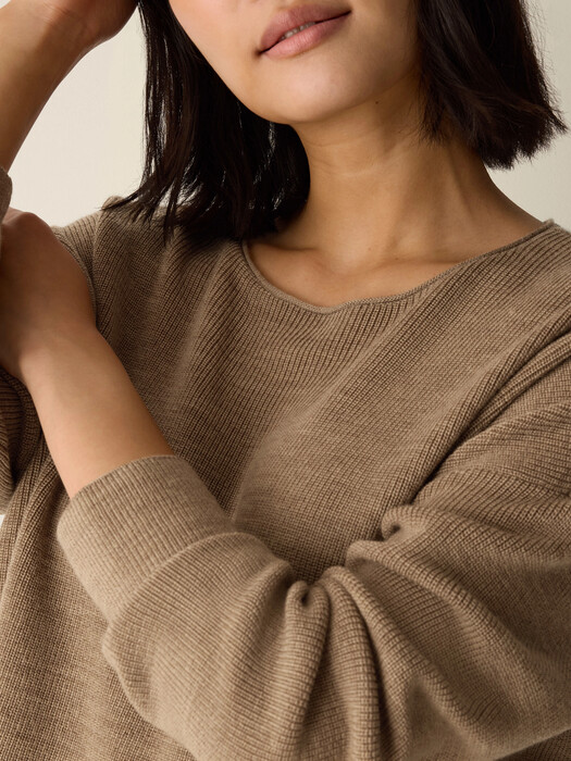 Merino Crew Neck Top in Regenerative Wool