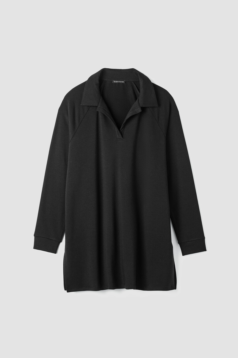 Cozy Brushed Terry Hug Henley Long Top Cozy Brushed Terry Hug Henley Long Top