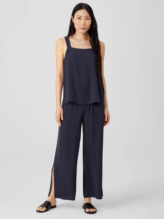 Silk Georgette Crepe Square Neck Tank | EILEEN FISHER