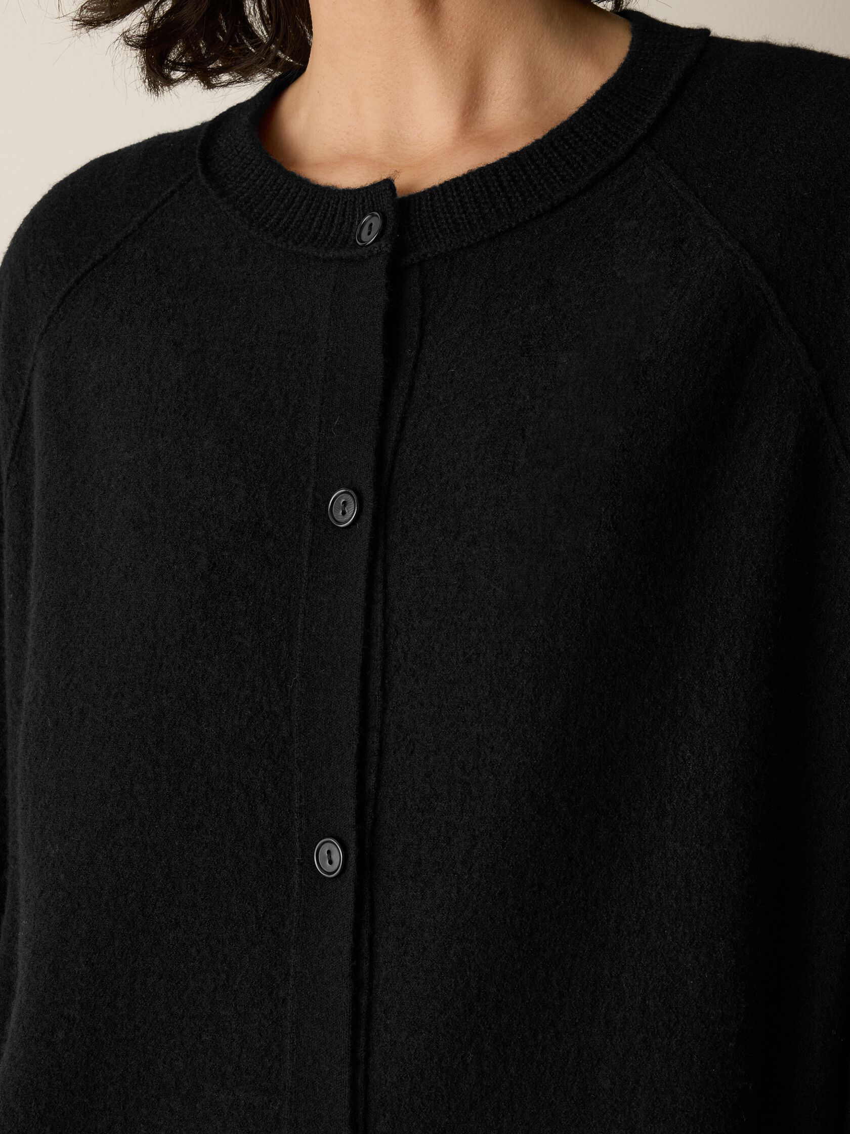 Fine Felted Wool Long Cardigan in Regenerative Wool