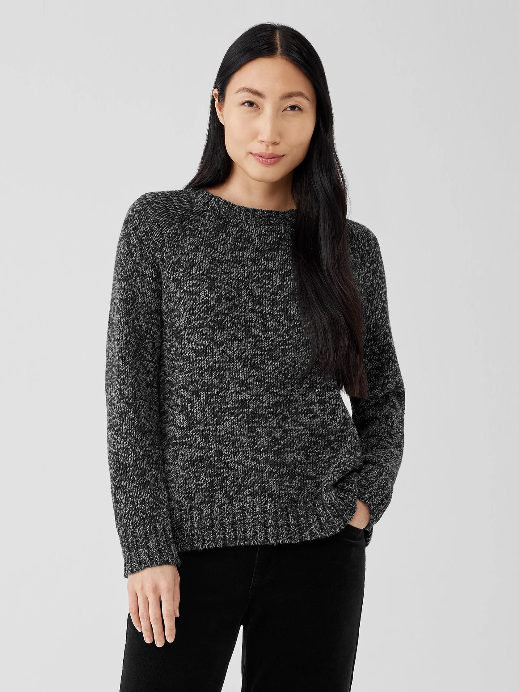 Plaited Cotton and Recycled Cashmere Sweater