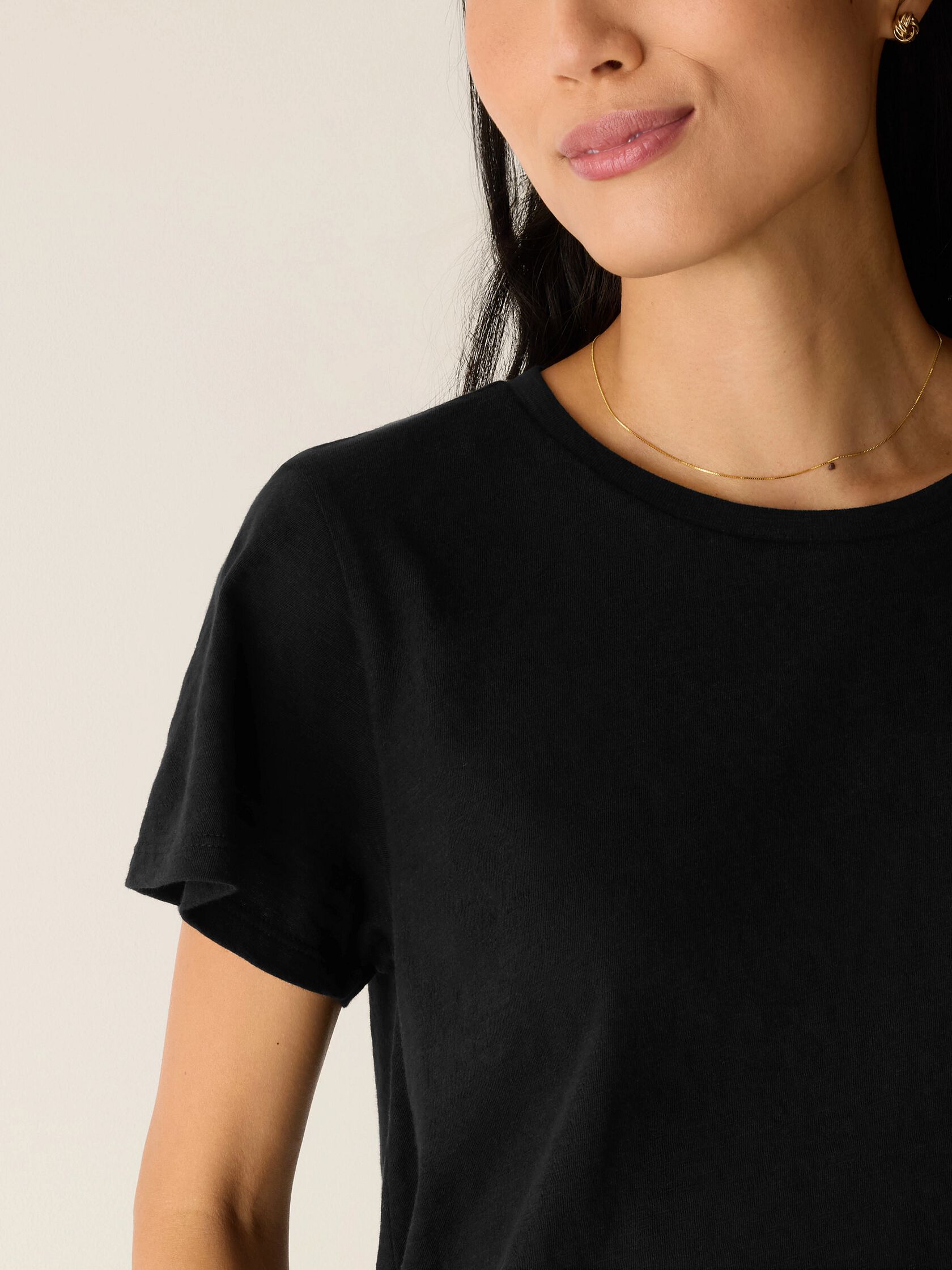 Organic Cotton Slubby Jersey Crew Neck Tee