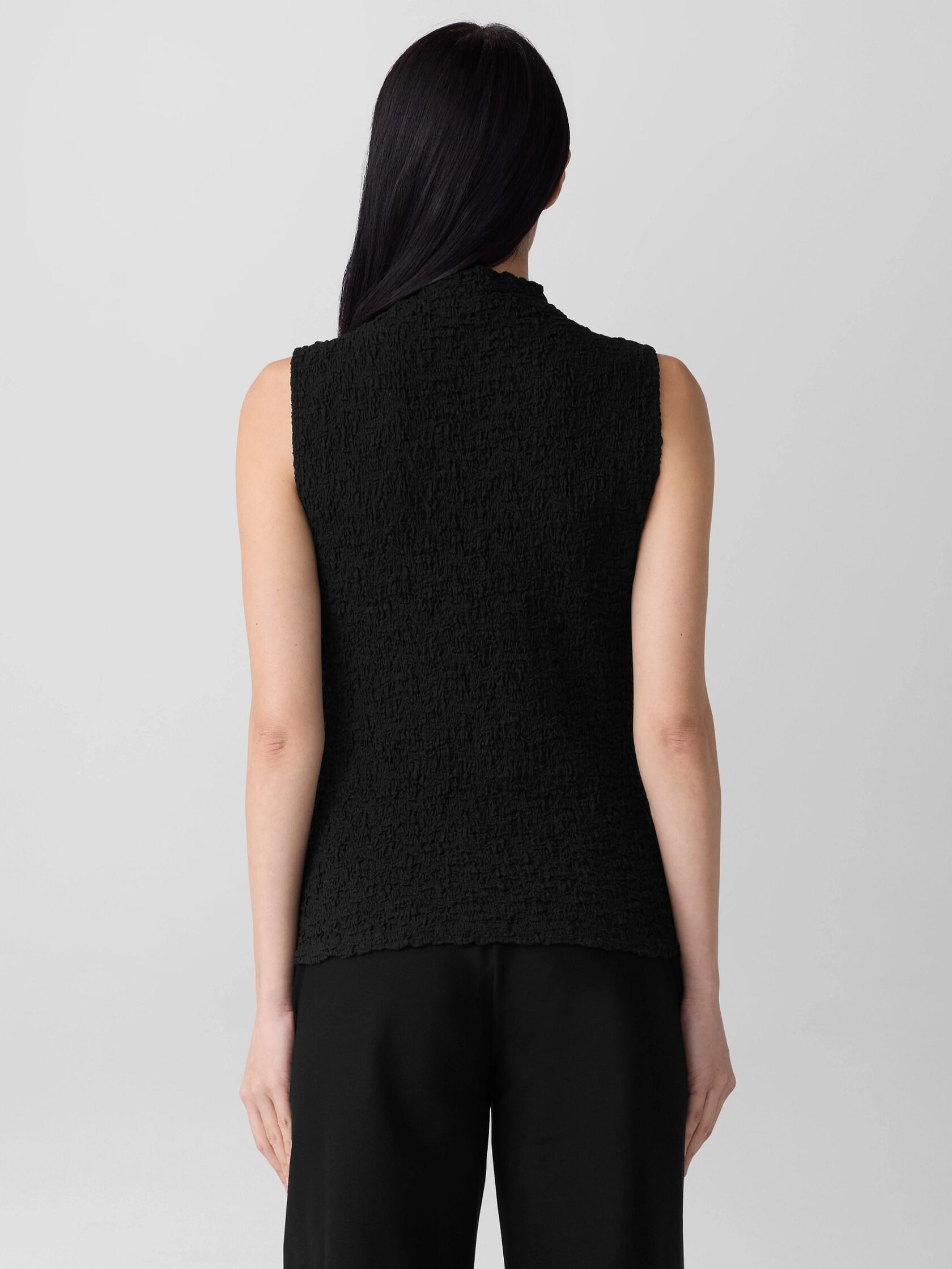 Bubble Jacquard Funnel Neck Top
