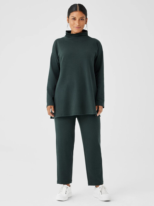 Cozy Brushed Terry Hug Funnel Neck Long Top