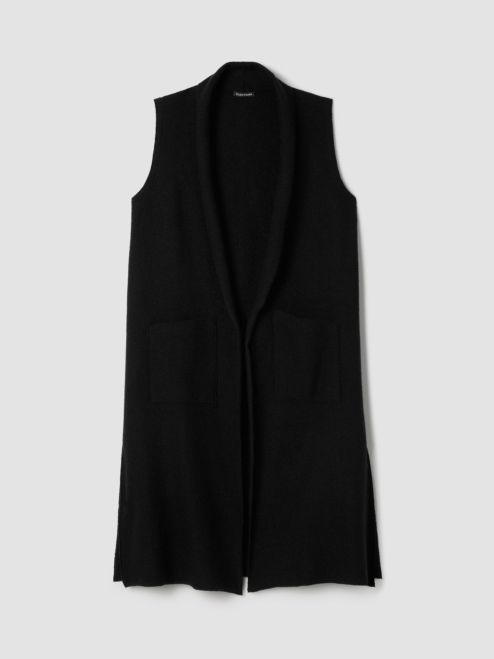 Lightweight Boiled Wool Shawl Collar Vest in Regenerative Wool
