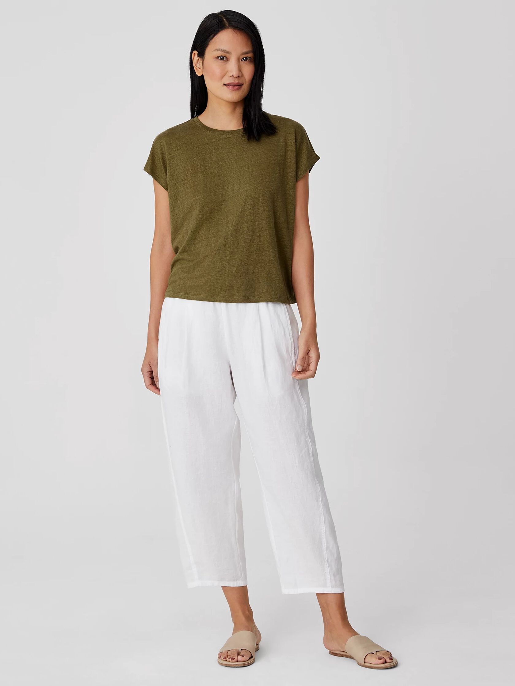 Organic Linen Jersey Square Top EILEEN FISHER