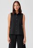 Washed Organic Cotton Poplin Sleeveless Shirt