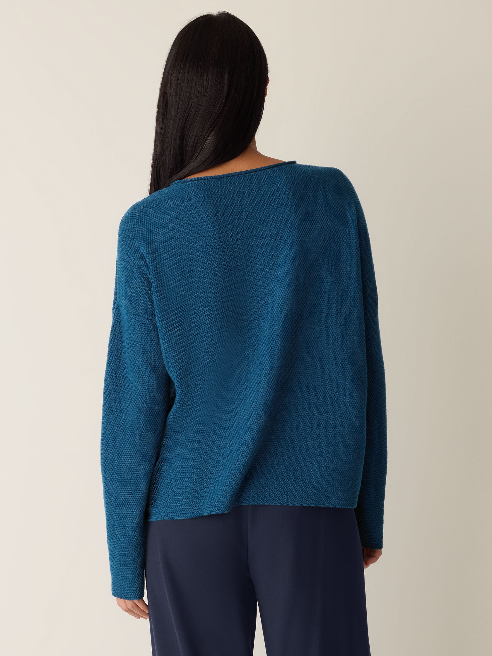 Peruvian Cotton Blend Jewel Neck Top