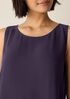 Silk Georgette Crepe Ballet Neck Long Tank