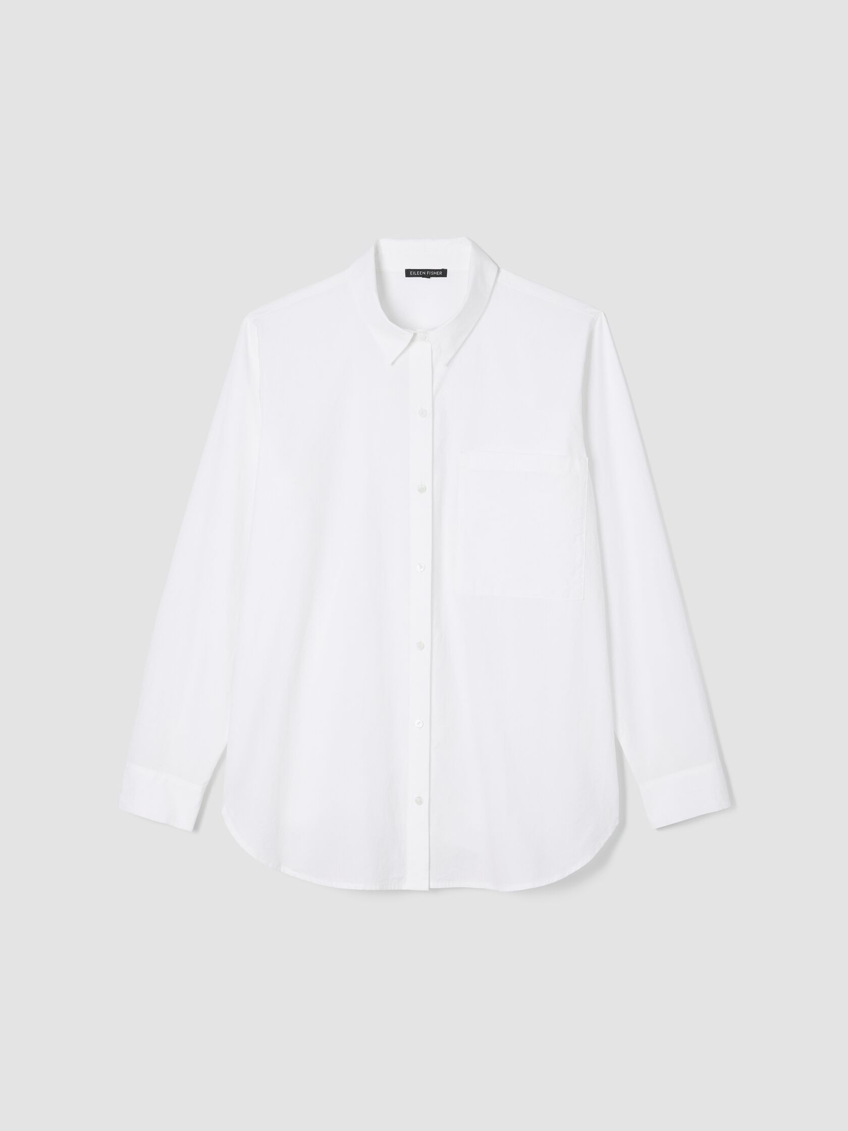 Washed Organic Cotton Poplin Classic Collar Long Shirt