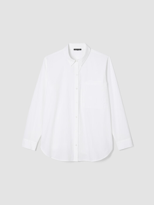Washed Organic Cotton Poplin Classic Collar Long Shirt