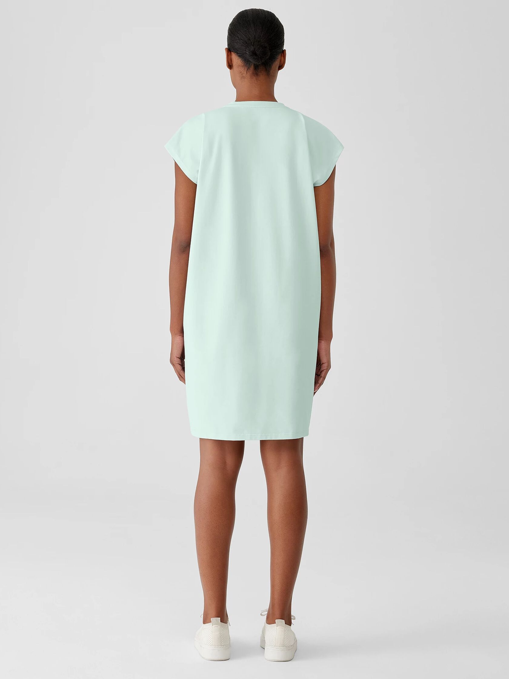 Pima Cotton Stretch Jersey V-Neck Dress