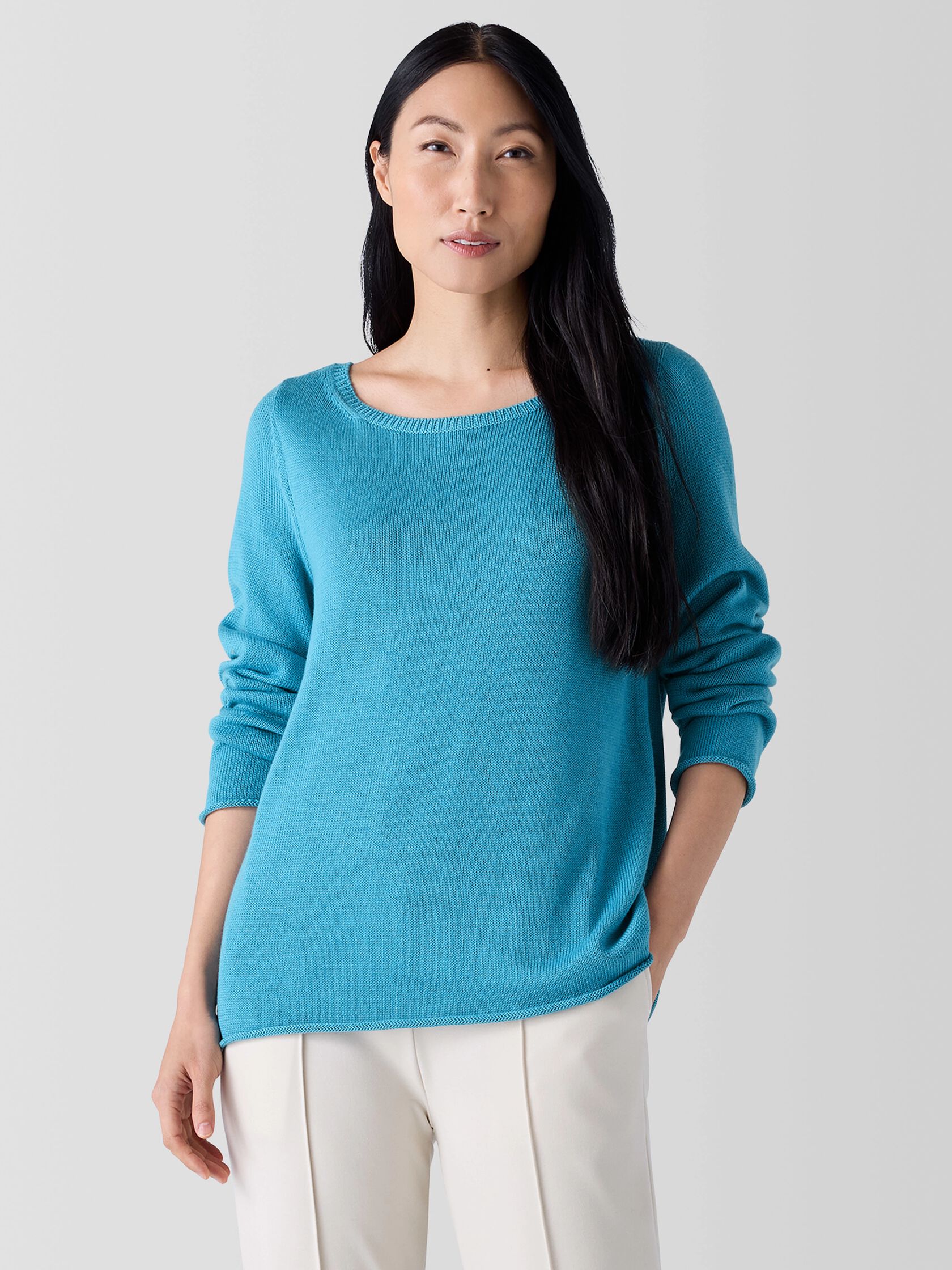 Peruvian Cotton Blend Bateau Neck Top