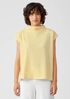 Washable Stretch Rib Funnel Neck Square Top